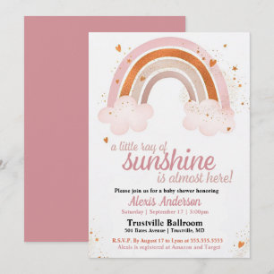 Invitation Little Ray of Sunshine Rainbow Baby shower