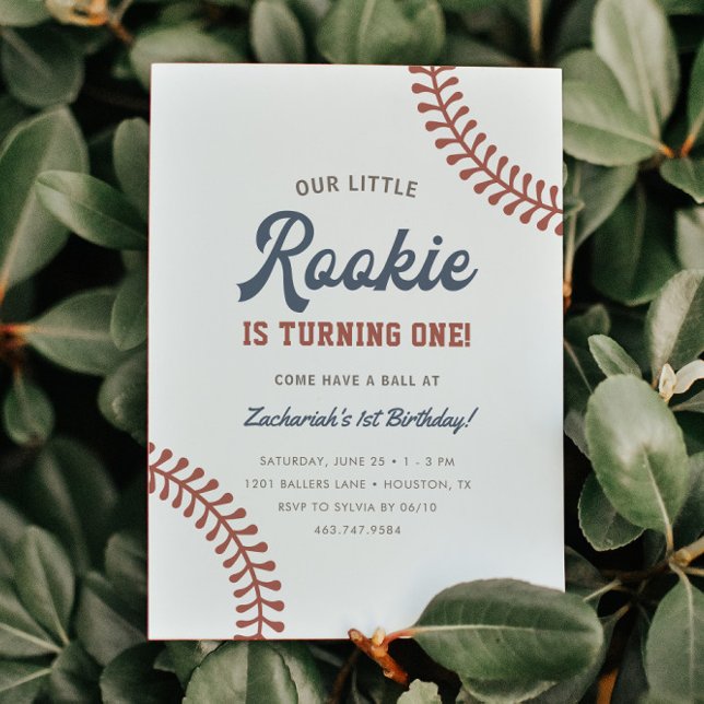 Invitation Little Rookie Baseball Boys 1ère fête d'anniversai (Créateur téléchargé)