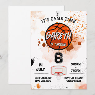 Invitation Little Rookie Soccer Marine Orange Boys Anniversai