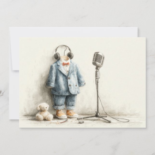 Invitation Little Singer 1er anniversaire (Devant)