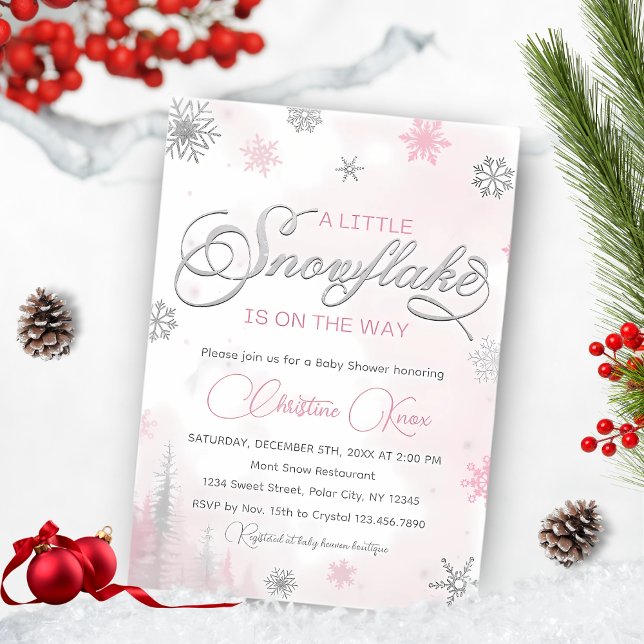 Invitation Little Snowflake est sur le Baby shower d'hiver Wa (Créateur téléchargé)