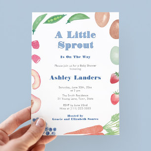 Invitation Little Sprout Farmers Market Baby Boy Douche