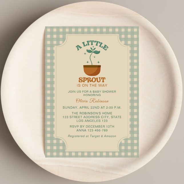 Invitation Little Sprouts Garden Party Baby shower (Créateur téléchargé)
