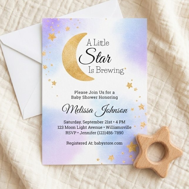 Invitation Little Star Brewing Celestial Baby Shower (Little Star Brewing Celestial Baby Shower Invitation)