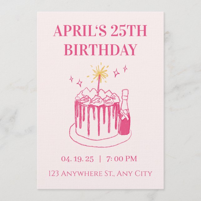Invitation Little Star Turns 1 – Editable First Birthday Invi (Devant)