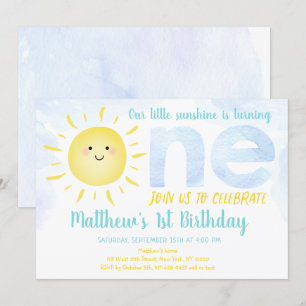 Invitation Little Sunshine Boy Premier anniversaire