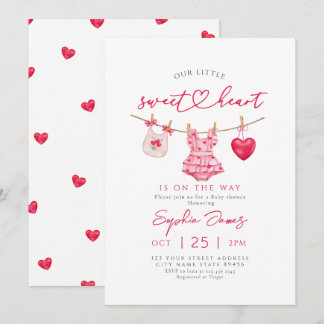 Invitation Little Sweetheart Valentines Baby Shower