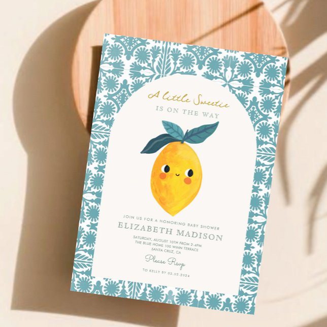 Invitation Little Sweetie est dans le chemin Baby shower Lemo (Créateur téléchargé)