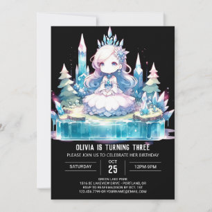Invitation Little Watercolor Princess Anniversaire