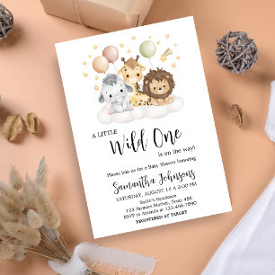 Invitation Little Wild One mignon Baby shower
