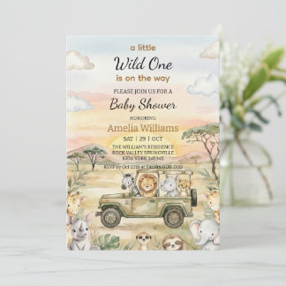 Invitation Little Wild One On the Way Baby Shower