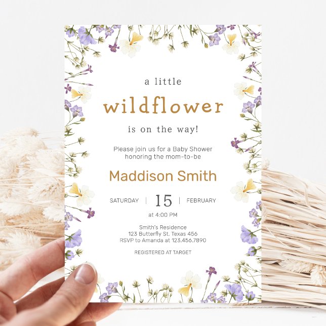 Invitation Little Wildflower Baby Shower (Wildflower Baby Shower Invitation)