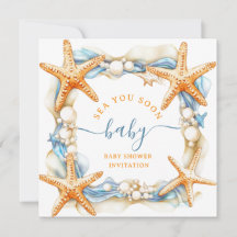 Littoral chic Mer Bleue Bientôt Baby shower