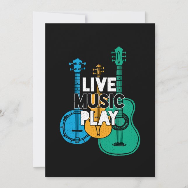 Invitation Live Music Play Country Music Banjo Mandolin Cadea (Devant)