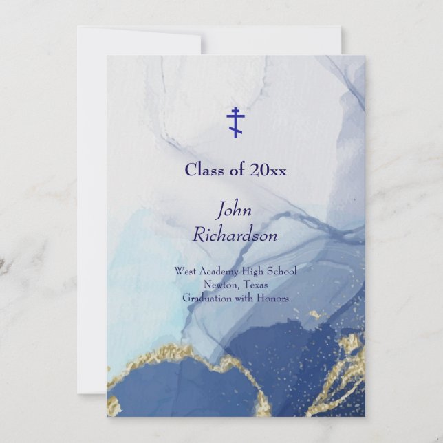 Invitation Living Waters 2025 Graduation Party Orthodoxe (Devant)