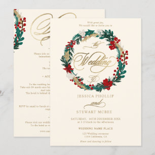 Invitation L'ivoire d'or d'hiver tout en un mariage de callig