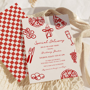 Invitation Livraison spéciale Pizza italienne Baby shower à t