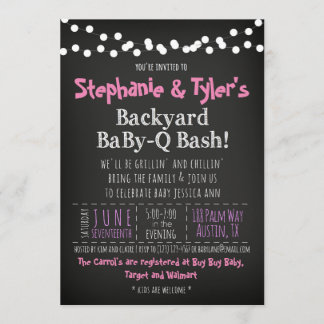 Invitation Livre Carte Fille Baby Shower BaByQ BBQ
