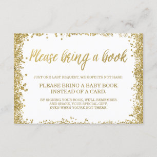 Invitation Livre de Baby shower de Parties scintillant White 