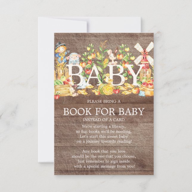 Invitation Livre de Baby shower du marché agricole pour bébé (Devant)
