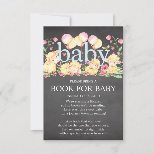 Invitation Livre de Baby shower Sweet Little Lamb pour bébé (Devant)