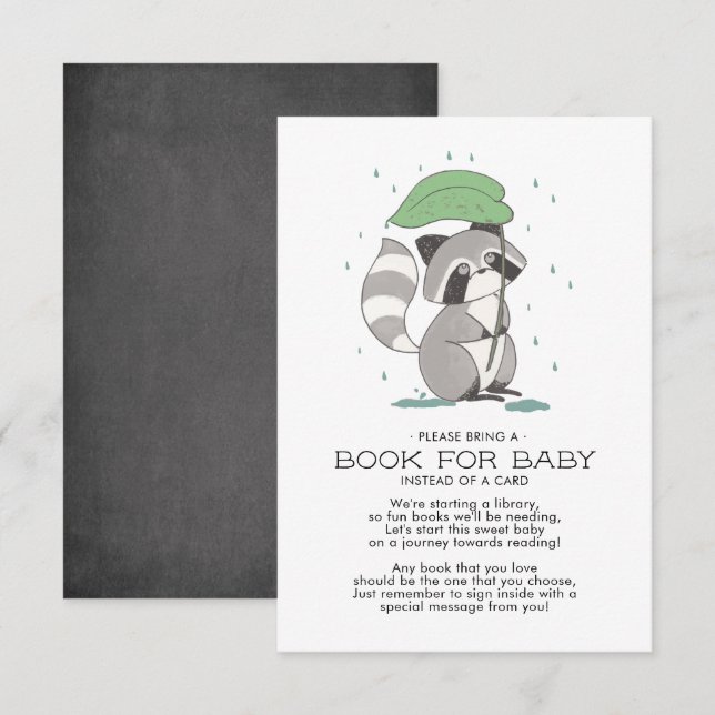 Invitation Livre de Baby shower Woodland Raccoon pour Baby Ca (Devant / Derrière)