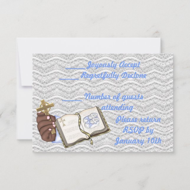 Invitation Livre de Christenings pour garçons (Devant)
