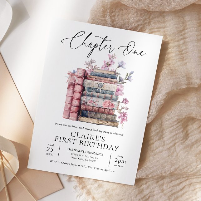 Invitation Livre d'histoire Coquette Chapitre un premier anni (Créateur téléchargé)