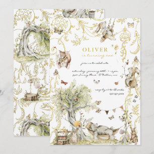 Invitation Livre d'histoires   Fête d'anniversaire dans la fo