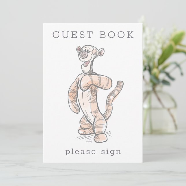 Invitation Livre d'invité du Baby shower de tigre d'aquarelle (Debout devant)