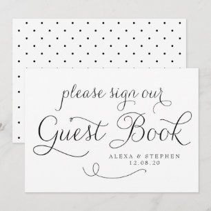 Invitation Livre d'or de mariage pancarte écriture délicate n