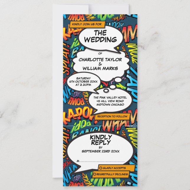 Invitation Livre humoristique moderne Tout en un Mariage (Devant)
