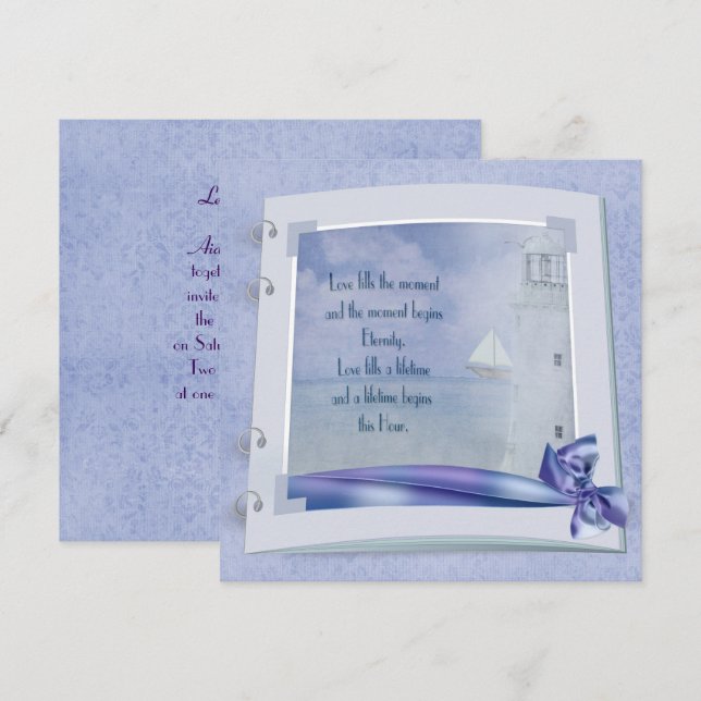 Invitation Livre Mariage nautique (Devant / Derrière)