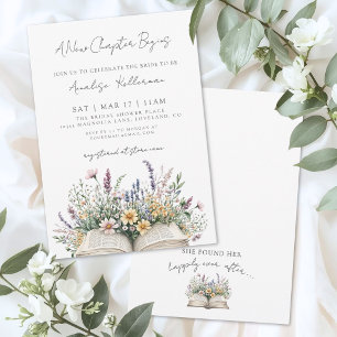 Invitation Livre Nouveau Chapitre Fête de Mariage Wildflower
