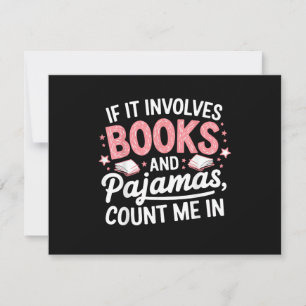 Invitation Livre & Pyjama Livre Drôle Humoristique Amateur de
