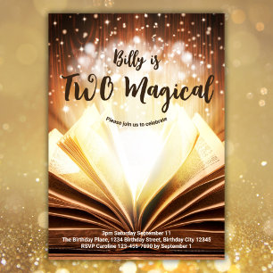 Invitation Livre sur mesure Deux magiques 2e anniversaire