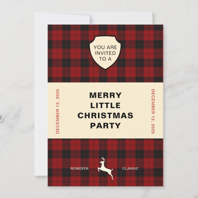 INVITATION LIVRE TARTAN COUVRIR L'INVITATION DU PARTI NOËL (Devant)