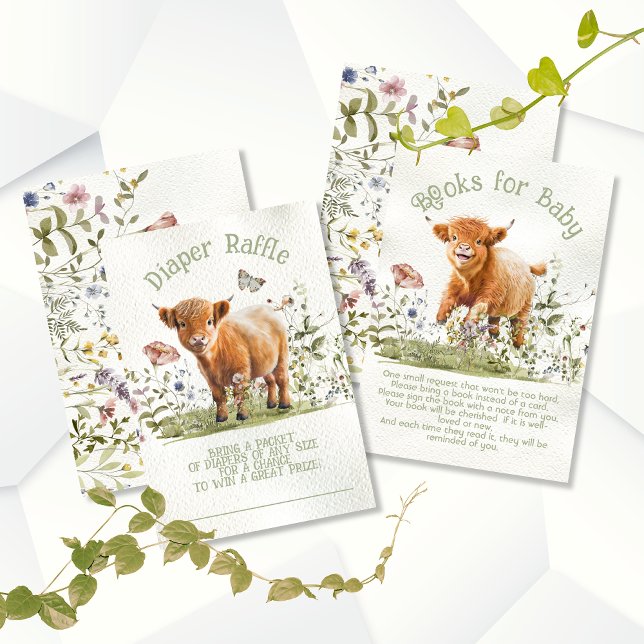 Invitation Livres adorables Highland Cow pour bébé (Créateur téléchargé)