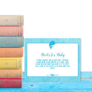 Invitation Livres Baleine Narval Bleue Pour Baby Shower