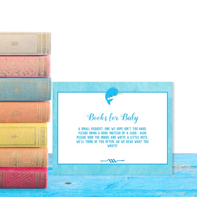 Invitation Livres Bleus Narwhal Pour Baby shower (Créateur téléchargé)
