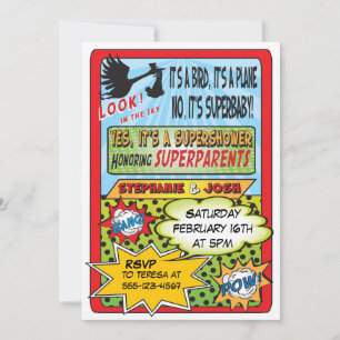 Invitation Livres Comiques Personnalisés Bébé Douche Invitati