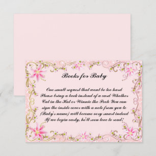 Invitation Livres De Baby shower Floral Rose Pour Baby Card
