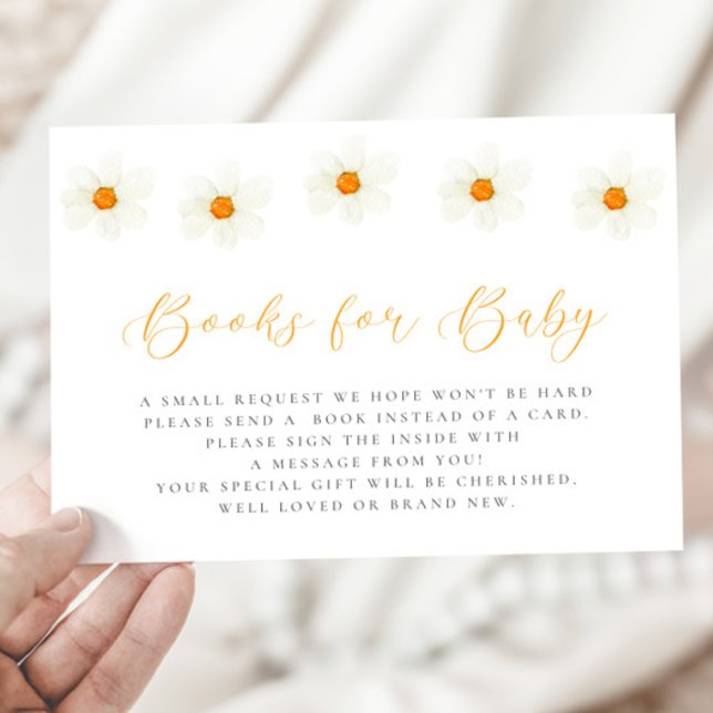 Invitation Livres de Baby shower Neutral Daisy pour Baby Card (Créateur téléchargé)