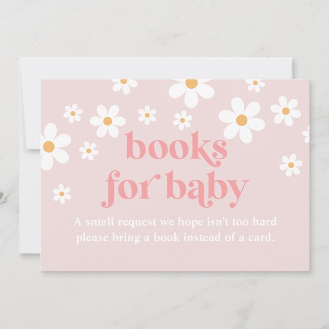 Invitation Livres de bébé pour bébé Daisies Rose Rétro pour l (Devant)