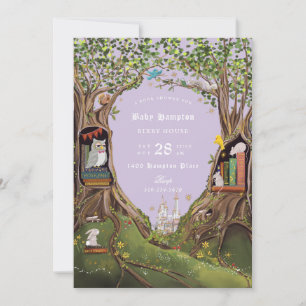 Invitation Livres d'Imaginaire pour Baby shower Lavender