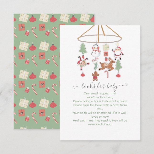 Invitation Livres mobiles de Noël pour bébé (Devant / Derrière)
