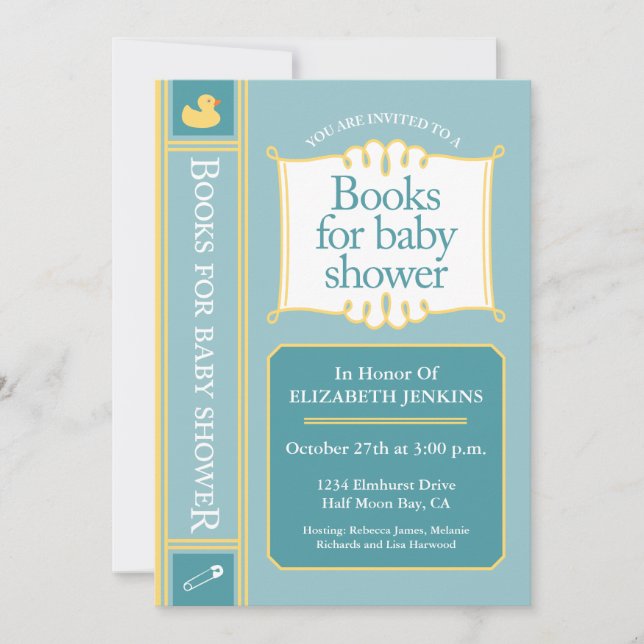Invitation Livres pour Baby shower (Devant)