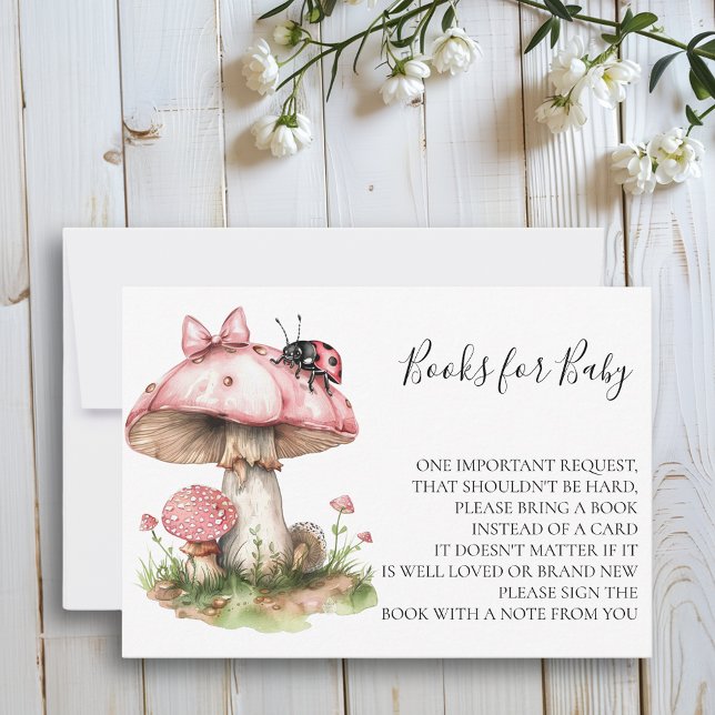 Invitation Livres pour Baby shower Ladybug Mushroom (Créateur téléchargé)