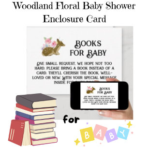 Invitation Livres pour Baby Woodland Floral Baby shower Card