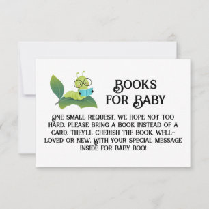 Invitation Livres pour bébé Caterpillar Lecture sur une feuil